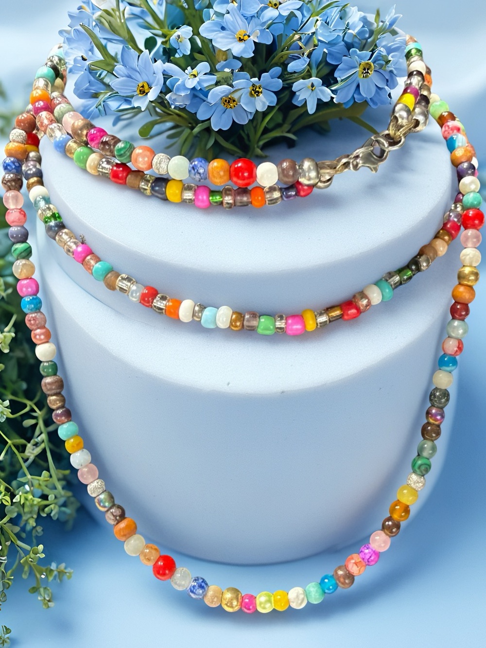 Hand Crafted Multicolor Seed Bead